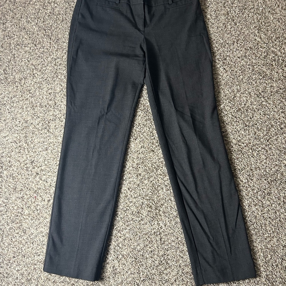 Loft Grey Curvy Ankle Length Trousers Business Casual Office Formal